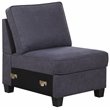 Maklaine Transitional Woven Fabric U-Shaped Sectional Sofa in Dark Gray