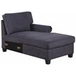 Maklaine Transitional Woven Fabric U-Shaped Sectional Sofa in Dark Gray