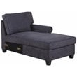 Maklaine Transitional Woven Fabric U-Shaped Sectional Sofa in Dark Gray