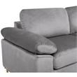Maklaine Modern Velvet Cushioned Arms Sectional Sofa in Gray/Gold
