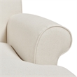 Maklaine Modern Recessed Arm Sofa Metal Casters in Light Beige