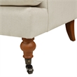 Maklaine Modern Recessed Arm Sofa Metal Casters in Light Beige
