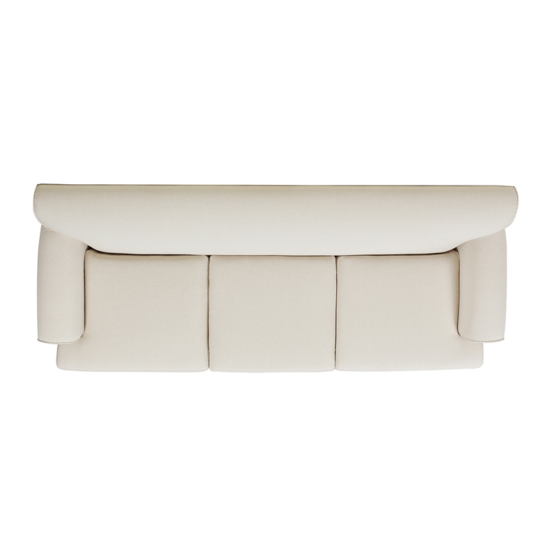 Maklaine Modern Recessed Arm Sofa Metal Casters in Light Beige