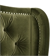 Maklaine Contemporary Tufted Wingback Queen Bed in Olive Green