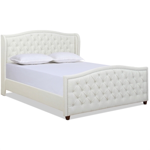 maklaine contemporary upholstered bed california king in antique white