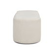 Maklaine Upholstered Ivory White Bench Oval Storage 43.5