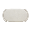 Maklaine Upholstered Ivory White Bench Oval Storage 43.5