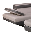 Maklaine Faux Modern Leather Sectional with Left Arm Facing in L Gray/D Gray