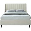 Maklaine Contemporary Cream Velvet Upholstered Full Bed