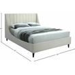 Maklaine Contemporary Cream Velvet Upholstered Full Bed