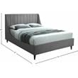 Maklaine Contemporary Gray Velvet Upholstered Queen Bed