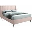Maklaine Contemporary Pink Velvet Upholstered Full Bed