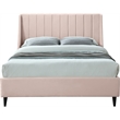 Maklaine Contemporary Pink Velvet Upholstered Queen Bed