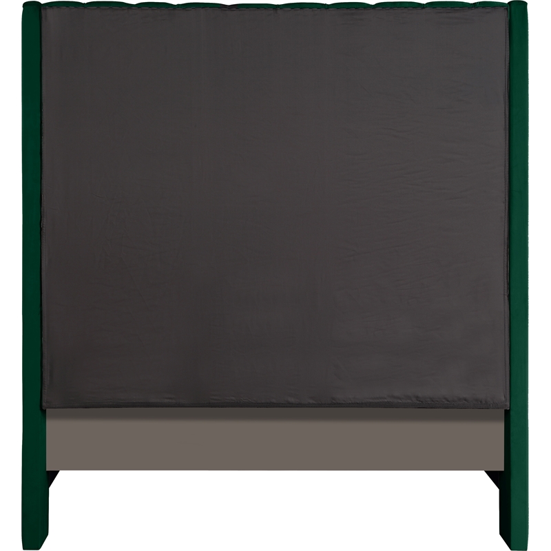 Maklaine Contemporary Upholstery Green Velvet King Bed