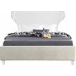 Maklaine Contemporary Upholstery Cream Velvet Full Bed