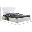 Maklaine Contemporary Upholstery Cream Velvet Full Bed