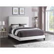 Maklaine Contemporary Upholstery Cream Velvet Full Bed