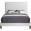 Maklaine Contemporary Upholstery Cream Velvet Full Bed