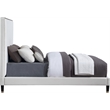 Maklaine Contemporary Upholstery Cream Velvet Full Bed