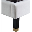 Maklaine Contemporary Upholstery Cream Velvet Full Bed