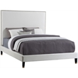 Maklaine Contemporary Upholstery Cream Velvet Full Bed
