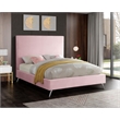 Maklaine Contemporary Velvet Twin Bed in Navy