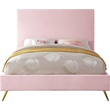 Maklaine Contemporary Velvet Twin Bed in Navy