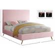 Maklaine Contemporary Velvet King Bed in Pink