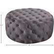 Maklaine Contemporary Button Tufted Gray Velvet Ottoman and Bench