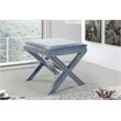 Maklaine Contemporary Velvet Ottoman/Bench in Sky Blue