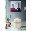 Maklaine Contemporary Velvet Ottoman/Stool in Cream