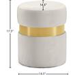 Maklaine Contemporary Velvet Ottoman/Stool in Cream
