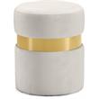 Maklaine Contemporary Velvet Ottoman/Stool in Cream