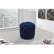 Maklaine Contemporary Velvet Ottoman/Stool in Navy