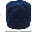 Maklaine Contemporary Velvet Ottoman/Stool in Navy