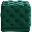 Maklaine Contemporary Velvet Ottoman/Stool in Green