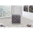 Maklaine Contemporary Velvet Ottoman/Stool in Gray