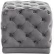 Maklaine Contemporary Velvet Ottoman/Stool in Gray