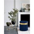 Maklaine Contemporary Velvet Ottoman/Stool in Navy