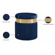 Maklaine Contemporary Velvet Ottoman/Stool in Navy