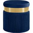 Maklaine Contemporary Velvet Ottoman/Stool in Navy