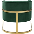 Maklaine Contemporary Green Velvet Accent Chair with Stainless Steel Base