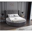 Maklaine Contemporary Upholstery Gray Velvet Full Bed