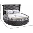 Maklaine Contemporary Upholstery Gray Velvet Full Bed