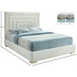 Maklaine Contemporary Cream Velvet King Bed with Gold/Chrome Legs Included