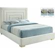 Maklaine Contemporary Cream Velvet King Bed with Gold/Chrome Legs Included