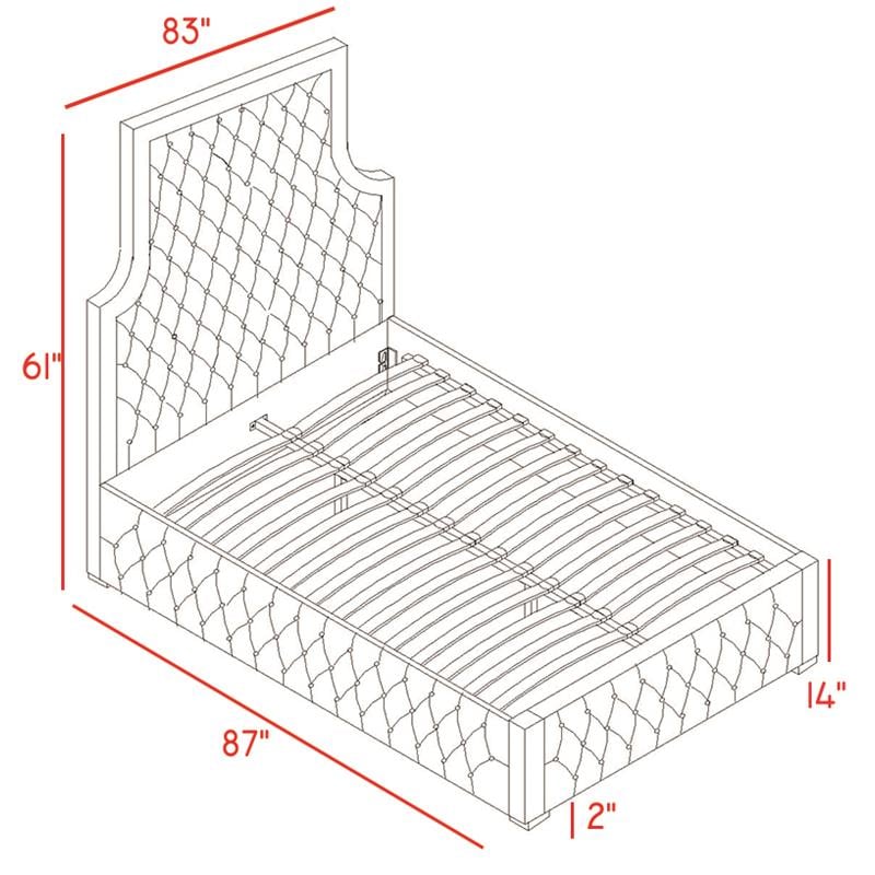 Maklaine Contemporary Rich Velvet King Bed in Cream | Cymax Business