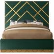 Maklaine Contemporary Rich Velvet King Bed in Green