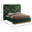 Maklaine Contemporary Rich Velvet Queen Bed in Green