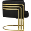 Maklaine Contemporary Velvet Upholstered Accent Chair in Black
